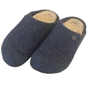 Birkenstock Zematt Navy Wool Blend Shearling Cork Slippers Women's Size 6